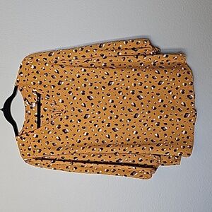 Collective Concepts Popover animal print blouse 1X